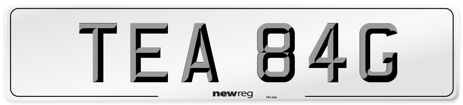 TEA 84G Number Plate from New Reg